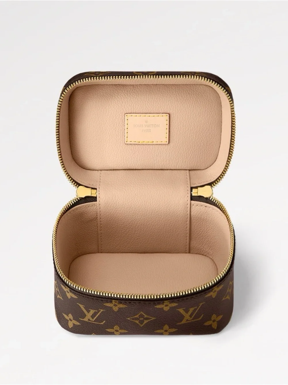 Louis Vuitton Monogram Canvas Vanity Case in Brown and Gold-Tone